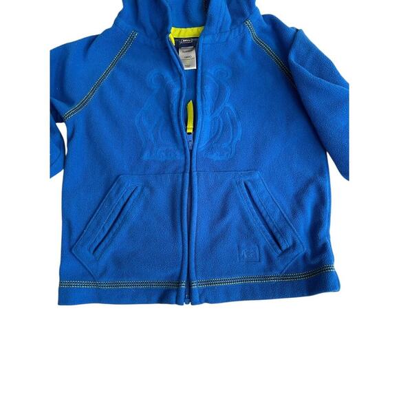 REI Boys Toddler Size 18MO Zip Up Lightweight Fleece Jacket Embroidered Hoodie - Picture 4 of 8